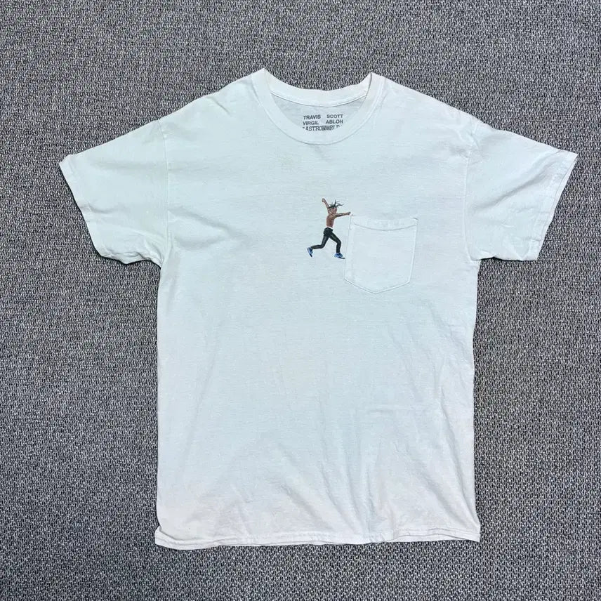 [BUNJANG] Travis Scott x Virgil Abloh Astroworld Short Sleeve T-Shirt / [L] 트레비스 스캇 아스트로월드 버질 아블로 반팔 티셔츠