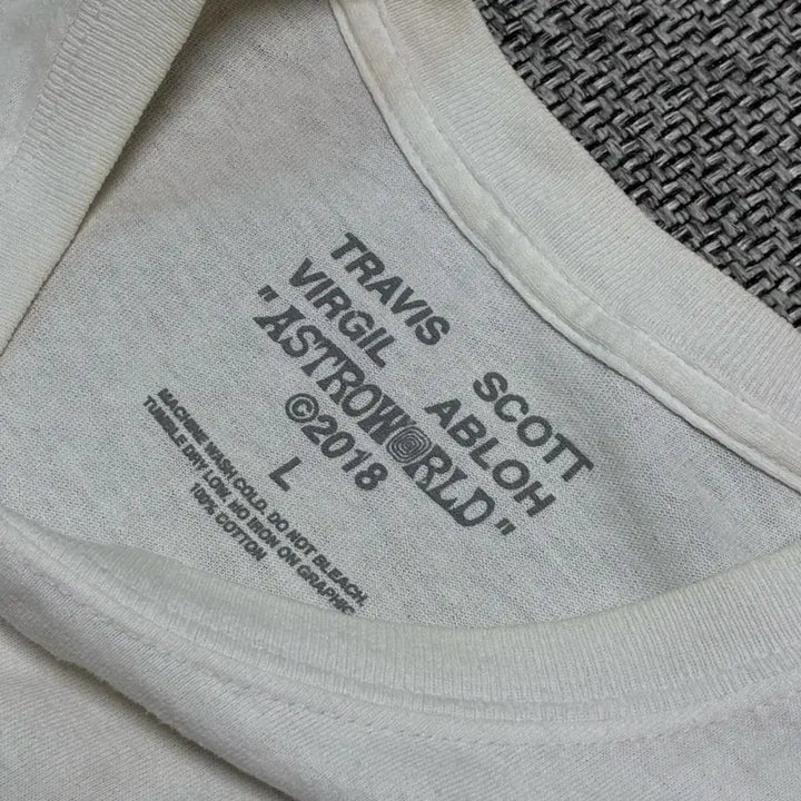 [BUNJANG] Travis Scott x Virgil Abloh Astroworld Short Sleeve T-Shirt / [L] 트레비스 스캇 아스트로월드 버질 아블로 반팔 티셔츠