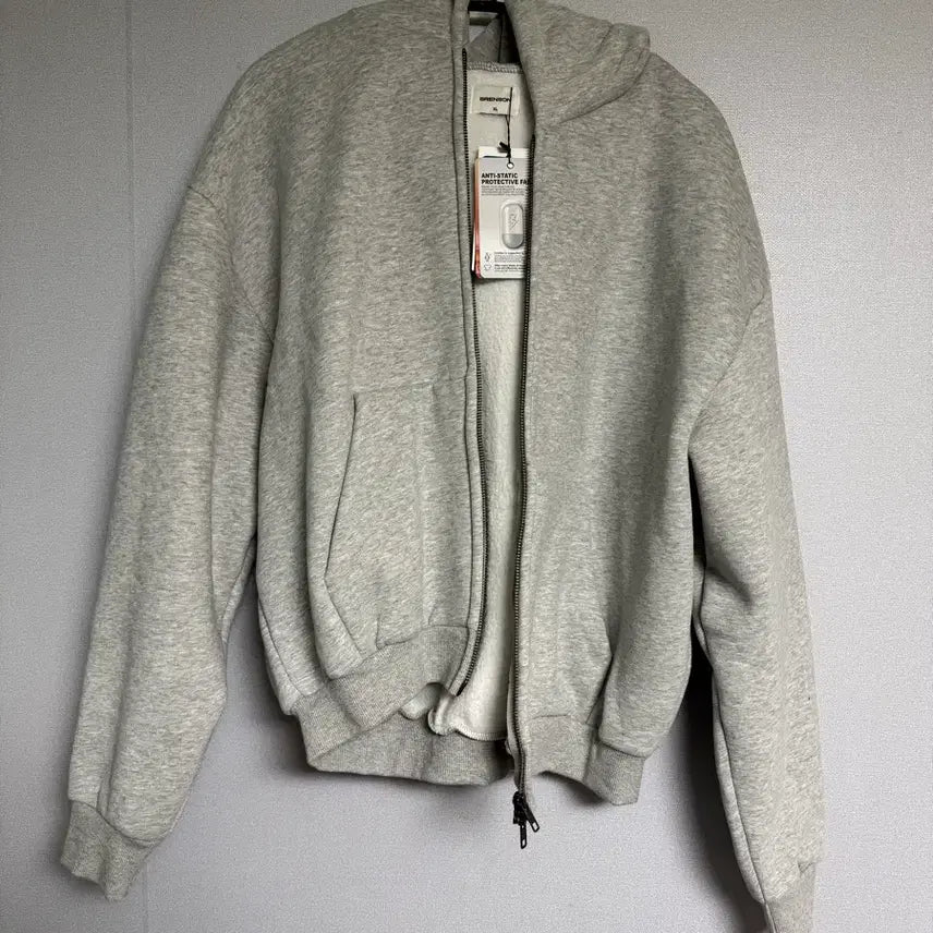[BUNJANG] XL Branson Cozy Oversized Crop Fleece Hoodie / [XL] 브렌슨 코지 오버핏 크롭 기모 후드집업 멜란지