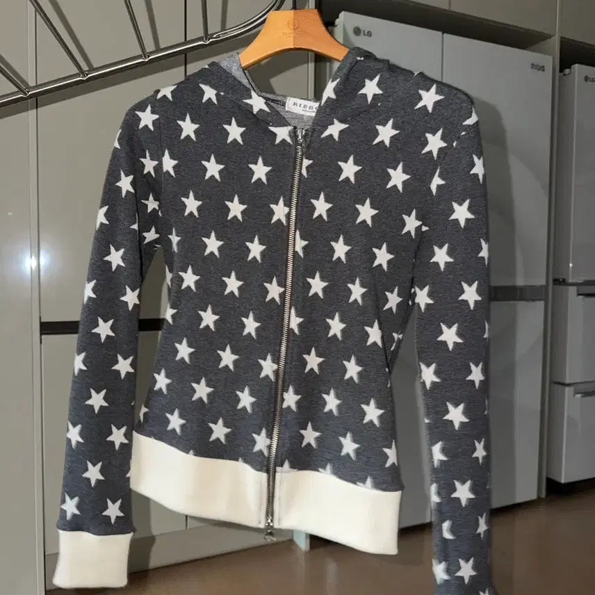 [BUNJANG] Tokyo Star Pattern 2-Way Hooded Zip-Up Jacket / 도쿄 별 패턴 2way 후드집업 실착 1회