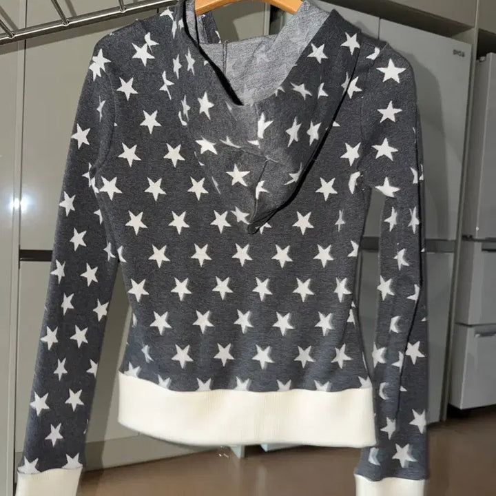 [BUNJANG] Tokyo Star Pattern 2-Way Hooded Zip-Up Jacket / 도쿄 별 패턴 2way 후드집업 실착 1회