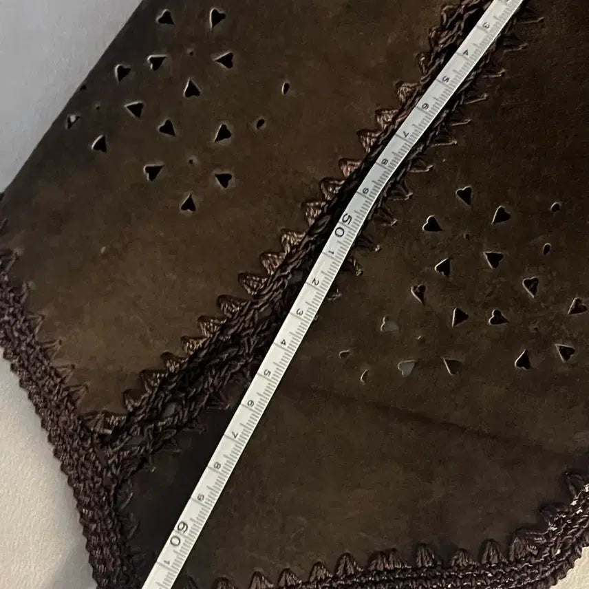 [BUNJANG] Brown Suede Perforated Vintage Vest / 브라운 스웨이드 펀칭 여성 베스트 빈티지 조