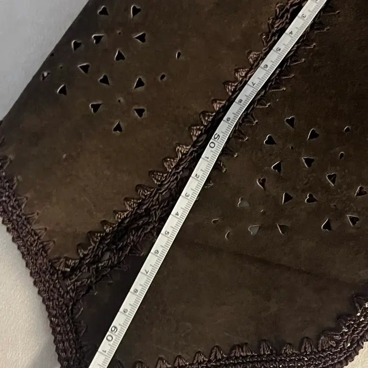 [BUNJANG] Brown Suede Perforated Vintage Vest / 브라운 스웨이드 펀칭 여성 베스트 빈티지 조