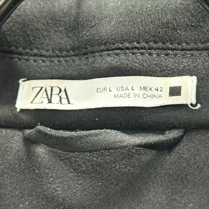 [BUNJANG] ZARA Suede Trucker Jacket / 자라 블랙 스웨이드 트러커 자켓 세무 가죽 레더 라이더 바이커 L 100