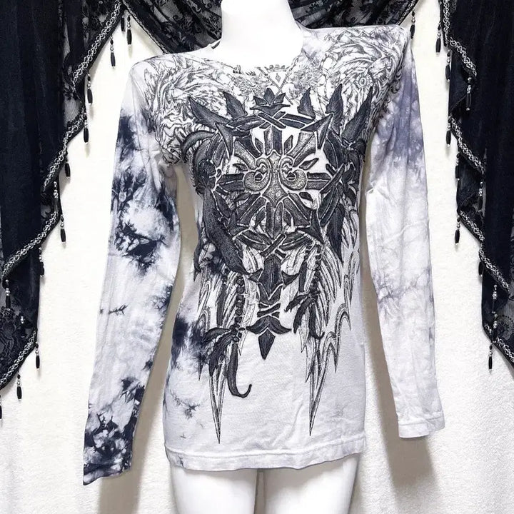 [BUNJANG] Buccheru Y2K Tie-Dye 3D Printing Long Sleeve T-Shirt / 버커루 y2k 와투케 그런지 펑크 타이다이 3d 프린팅 롱슬리브 핀터