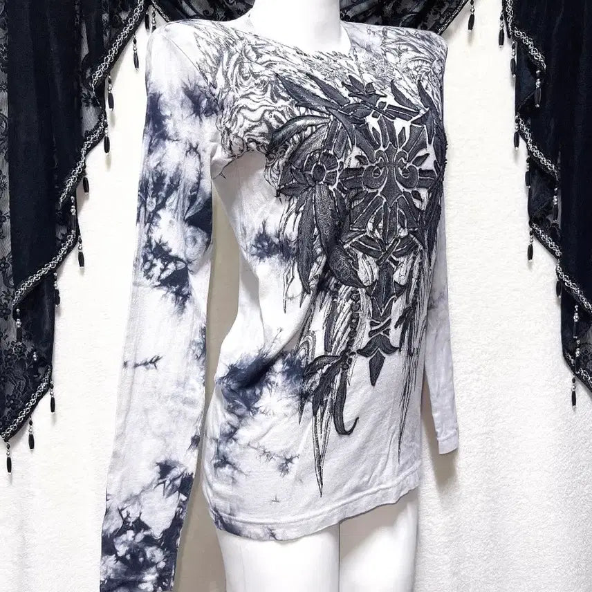 [BUNJANG] Buccheru Y2K Tie-Dye 3D Printing Long Sleeve T-Shirt / 버커루 y2k 와투케 그런지 펑크 타이다이 3d 프린팅 롱슬리브 핀터