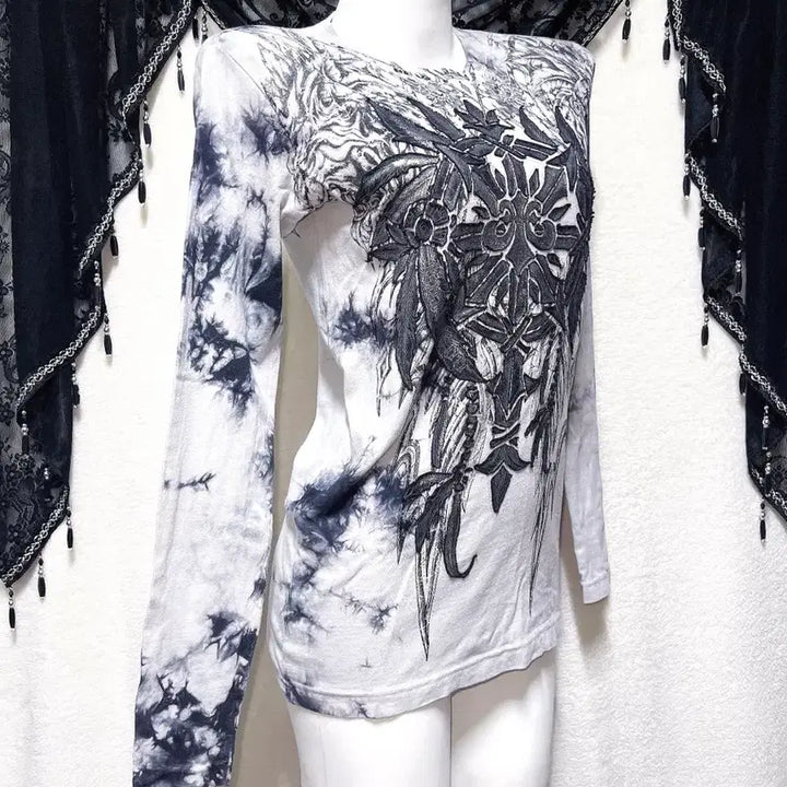 [BUNJANG] Buccheru Y2K Tie-Dye 3D Printing Long Sleeve T-Shirt / 버커루 y2k 와투케 그런지 펑크 타이다이 3d 프린팅 롱슬리브 핀터