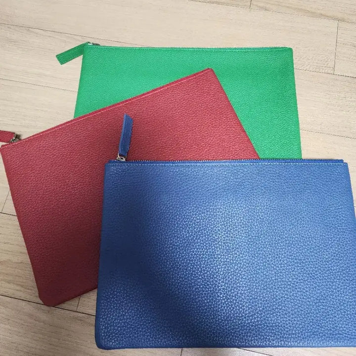 [BUNJANG] Genuine Leather Clutch Bag (Red/Blue/Green) / 소가죽 클러치 (레드/블루/그린)