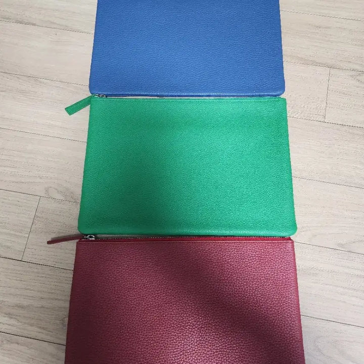 [BUNJANG] Genuine Leather Clutch Bag (Red/Blue/Green) / 소가죽 클러치 (레드/블루/그린)