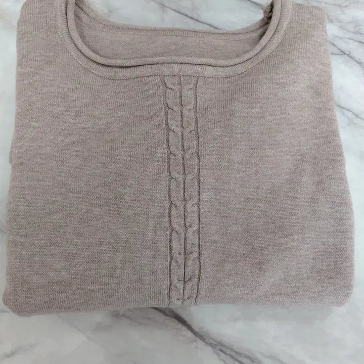 [BUNJANG] Beige Cable Knit Long Sweater / 베이지 케이블 꽈배기 롱니트 스웨터~새상품