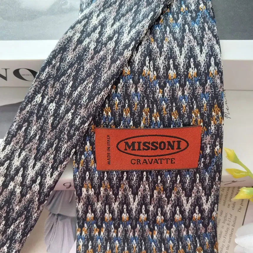 [BUNJANG] Missoni Silk Tie - Black Mix Pattern / 미쏘니 실크 블랙 믹스 패턴 넥타이 9.3cm S~A+등급 K2473
