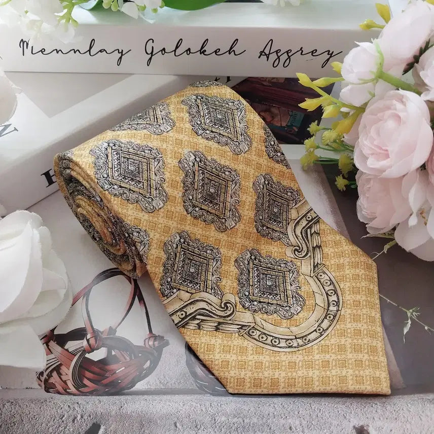 [BUNJANG] Gianfranco Ferre Ornamental Pattern Tie / 지안프랑코 페레 오너먼트 패턴 넥타이 9.6cm S~A+등급 K2475