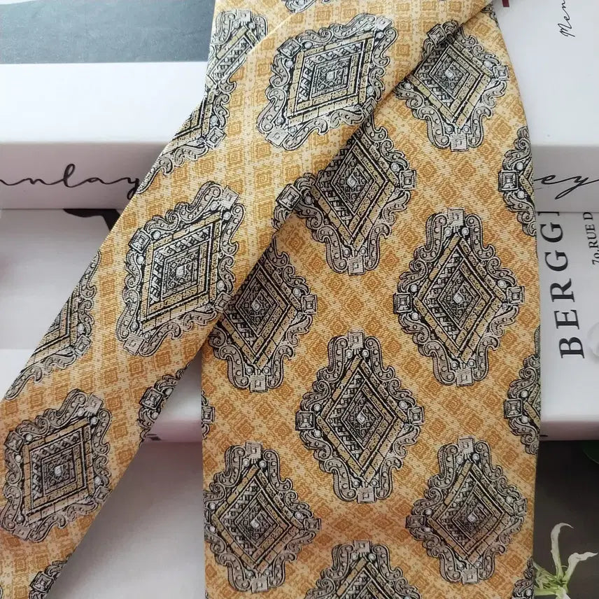 [BUNJANG] Gianfranco Ferre Ornamental Pattern Tie / 지안프랑코 페레 오너먼트 패턴 넥타이 9.6cm S~A+등급 K2475