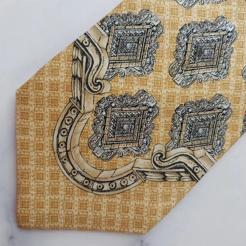 [BUNJANG] Gianfranco Ferre Ornamental Pattern Tie / 지안프랑코 페레 오너먼트 패턴 넥타이 9.6cm S~A+등급 K2475