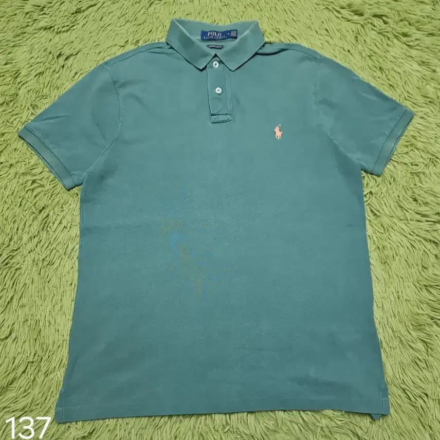 [BUNJANG] Polo Ralph Lauren Custom Slim Fit Pique Polo Shirt - Green / 폴로 랄프로렌 커스텀 슬림핏 카라티 (그린/M)
