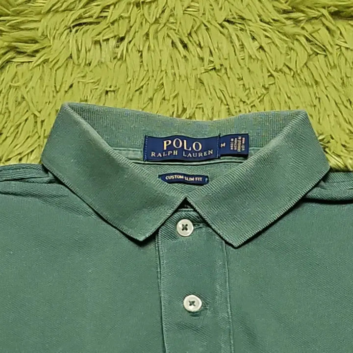 [BUNJANG] Polo Ralph Lauren Custom Slim Fit Pique Polo Shirt - Green / 폴로 랄프로렌 커스텀 슬림핏 카라티 (그린/M)