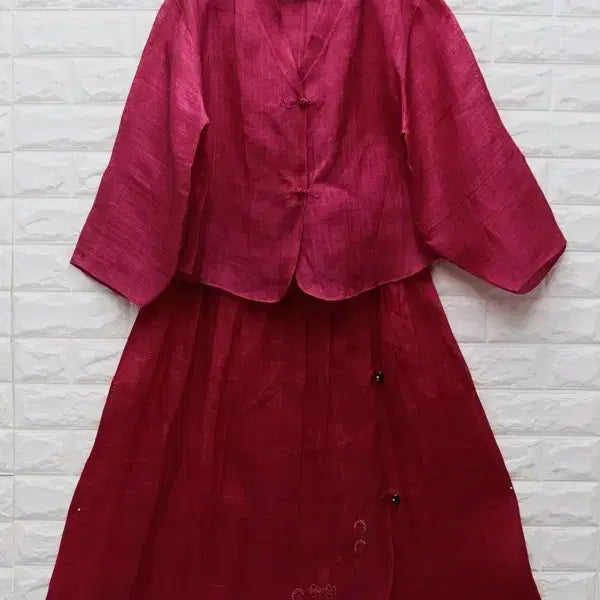 [BUNJANG] Unused Ramie Two-Piece Set / ㅁ45 미사용 모시삼베 투피스세트 여 키88 (xl)키150-160 천연