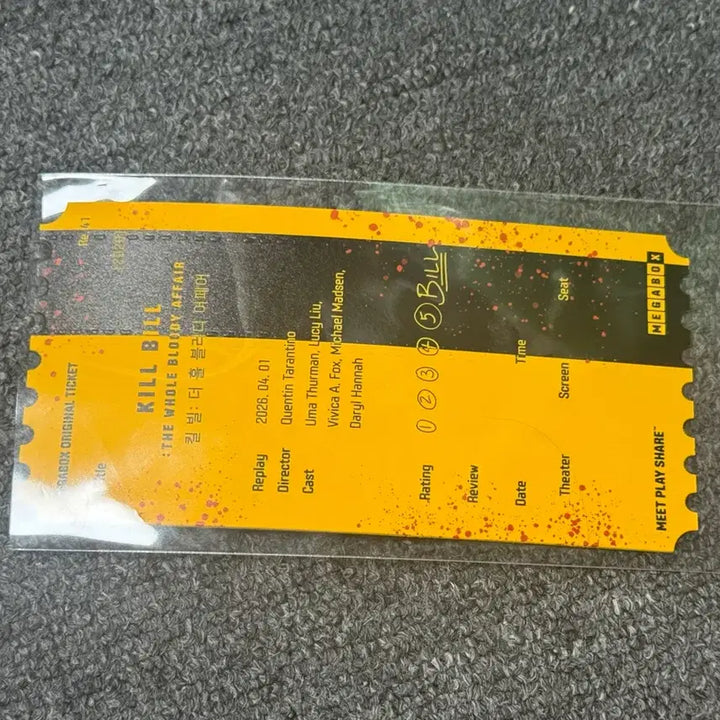 [BUNJANG] Kill Bill Original Ticket (Sealed) / 미개봉 킬빌 오리지널 티켓