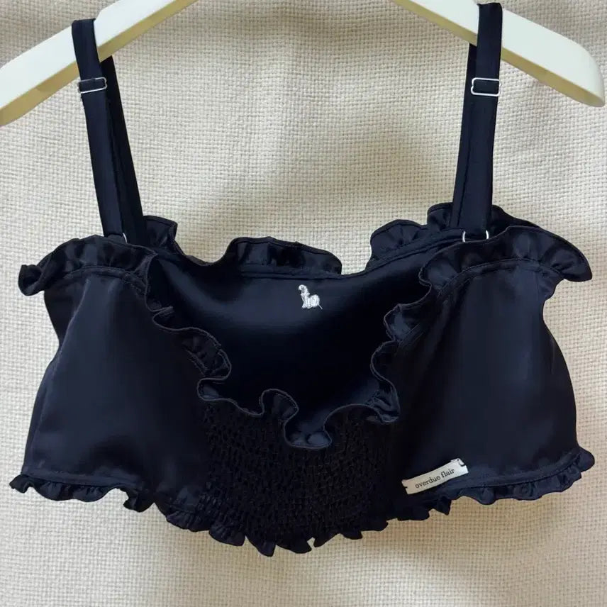[BUNJANG] Overdue Flare Mini Frill Top - Navy / 오버듀플레어 미니프릴탑 네이비