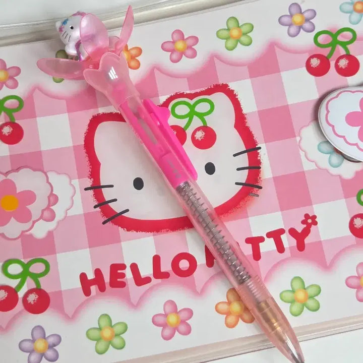 [BUNJANG] Hello Kitty Fairy Flower Action Sharp Pencil / 고전키티 페어리키티 꽃 샤프 키티액션샤프 볼펜
