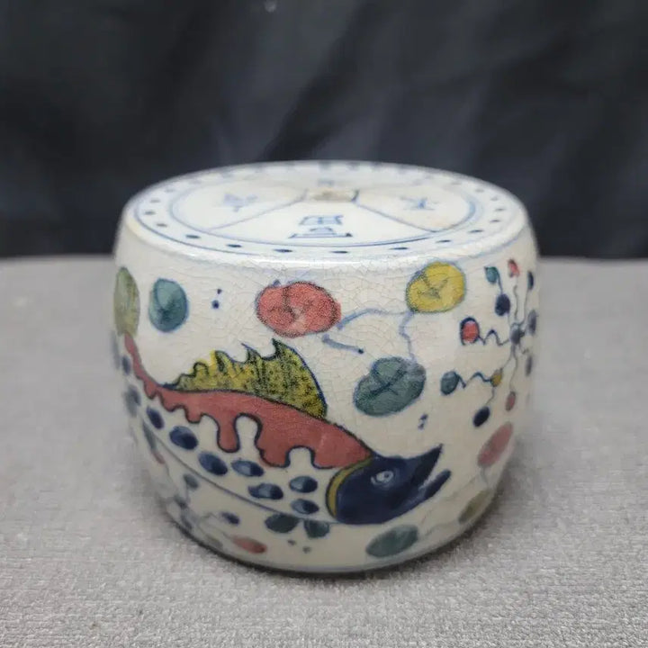 [BUNJANG] White Porcelain Naban Sauger Incense Burner / 백자 나반 쏘가리문 향로