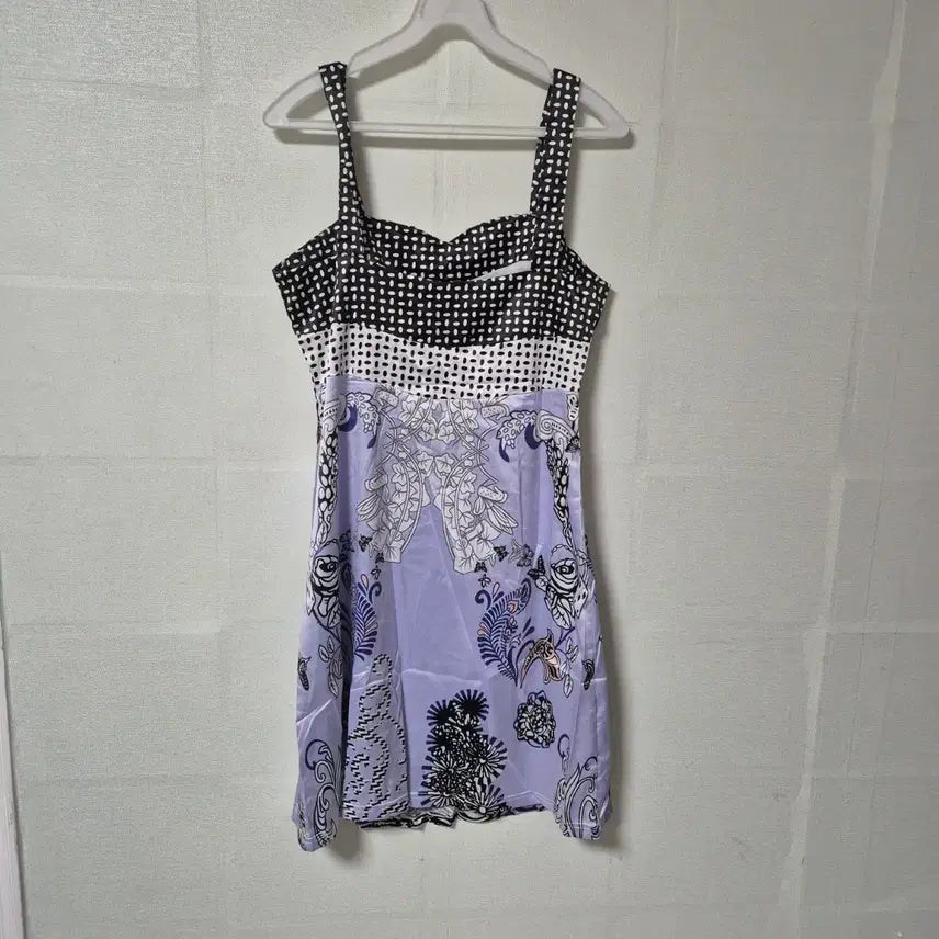 [BUNJANG] Purple Sleeveless Midi Dress / 패턴 퍼플 민소매 원피스
