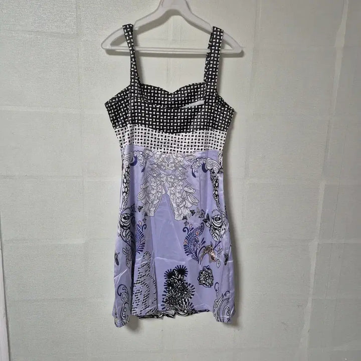 [BUNJANG] Purple Sleeveless Midi Dress / 패턴 퍼플 민소매 원피스