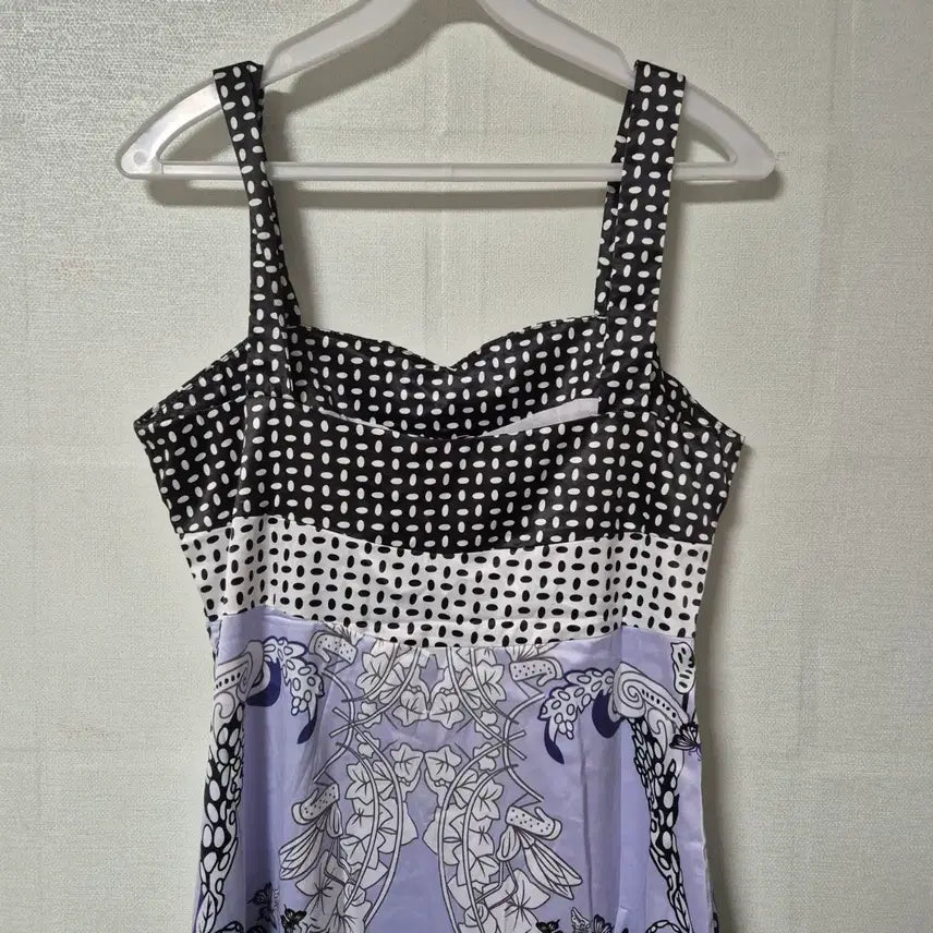 [BUNJANG] Purple Sleeveless Midi Dress / 패턴 퍼플 민소매 원피스