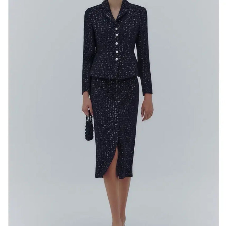 [BUNJANG] Ivana Helsinki Tweed Two-Piece Set / 이바나헬싱키 투피스 트위드 스커트 자켓