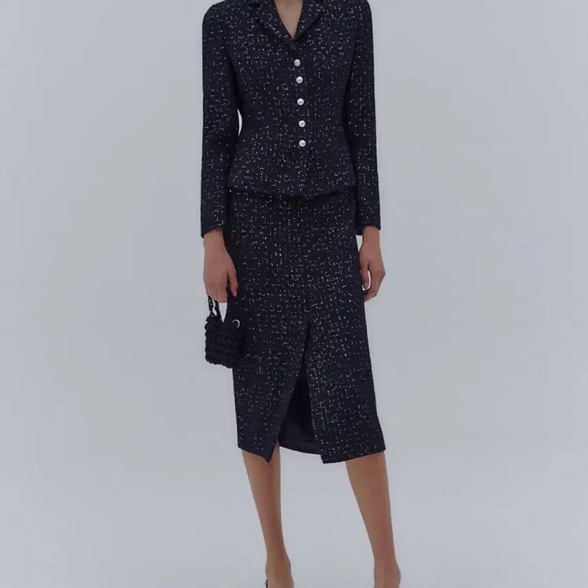 [BUNJANG] Ivana Helsinki Tweed Two-Piece Set / 이바나헬싱키 투피스 트위드 스커트 자켓