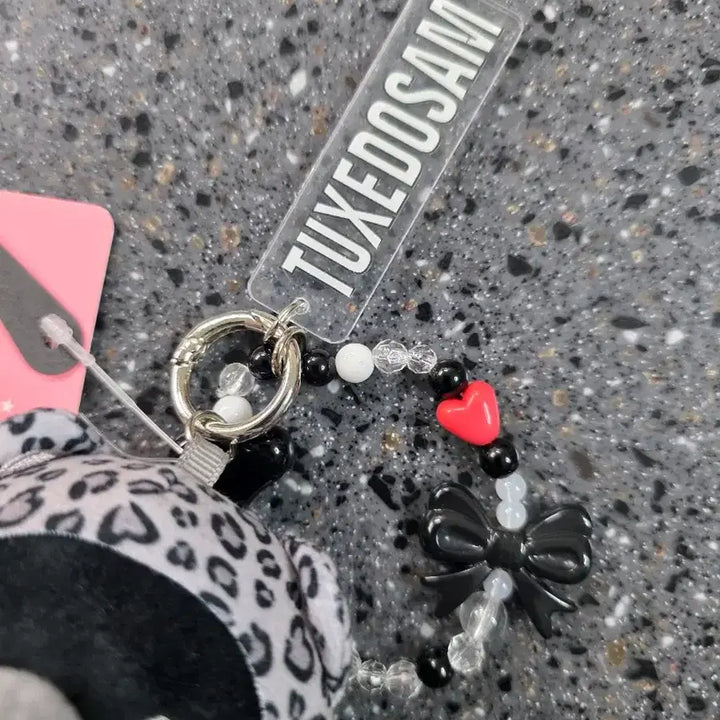 [BUNJANG] Aville Tuxedosam Leopard Print Doll Keyring / 아베일 블랙 호피 턱시도샘 인형 키링