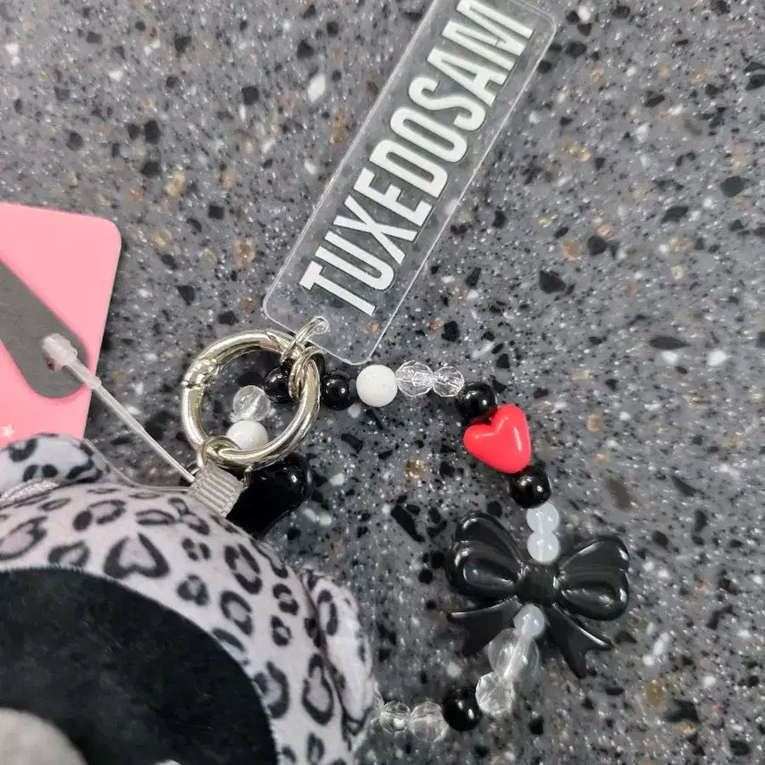 [BUNJANG] Aville Tuxedosam Leopard Print Doll Keyring / 아베일 블랙 호피 턱시도샘 인형 키링