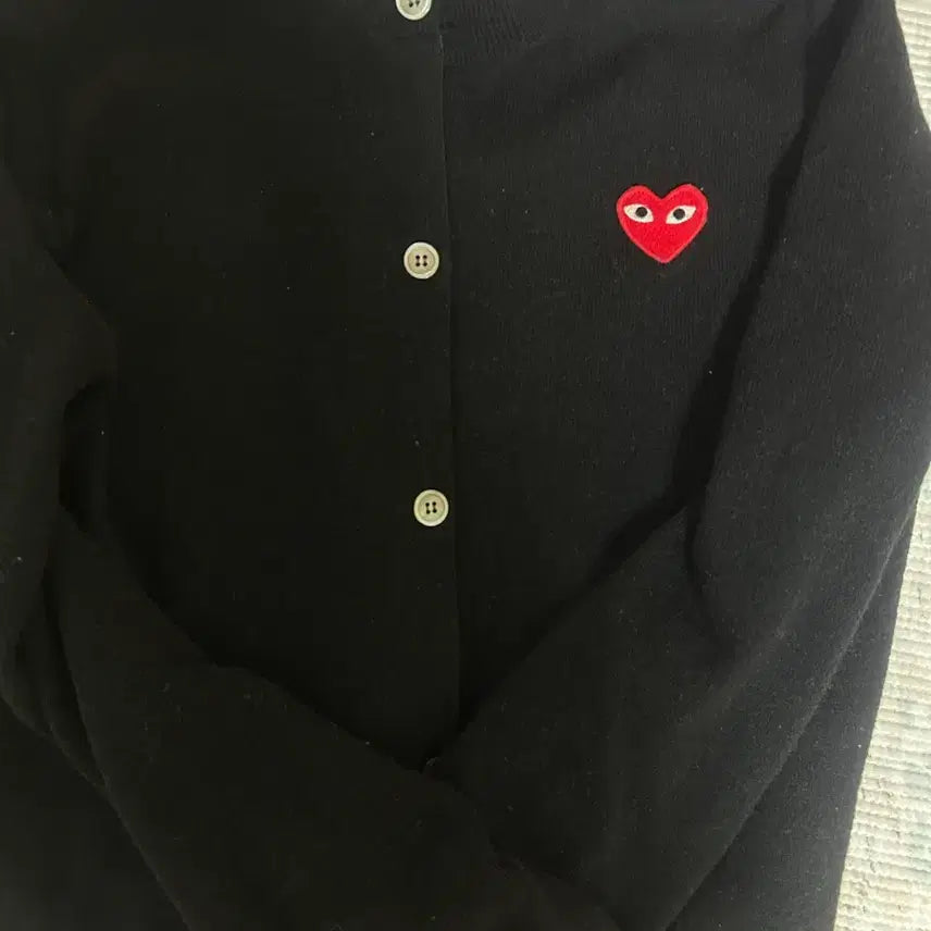 [BUNJANG] Comme des Garcons Play Black Cardigan / 꼼데가르송 플레이 블랙 가디건