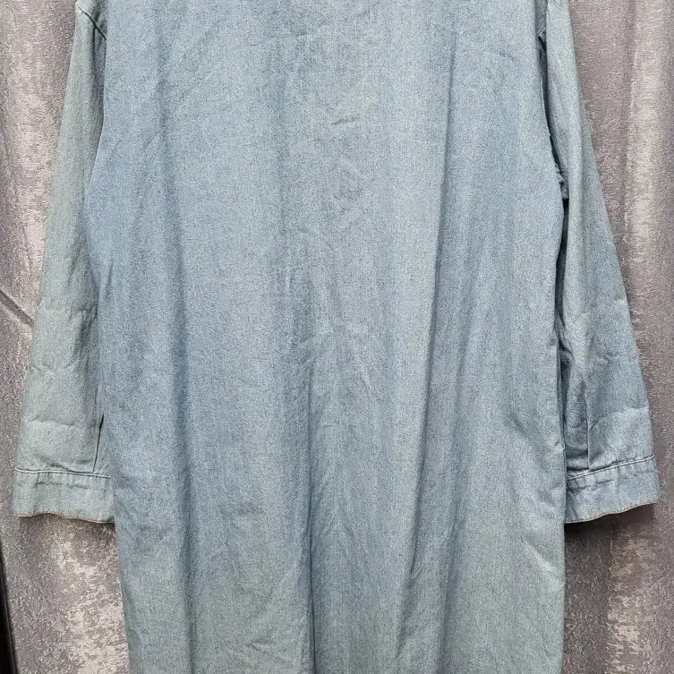 [BUNJANG] Light Blue Denim Long Shirt Dress / 청 데님 롱 셔츠 원피스