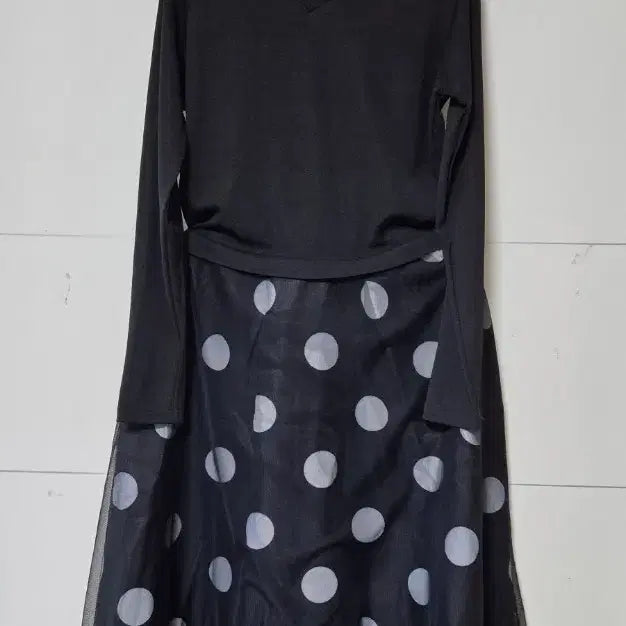 [BUNJANG] Black Dot Long Dress / 블랙 도트 롱 원피스