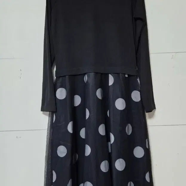 [BUNJANG] Black Dot Long Dress / 블랙 도트 롱 원피스