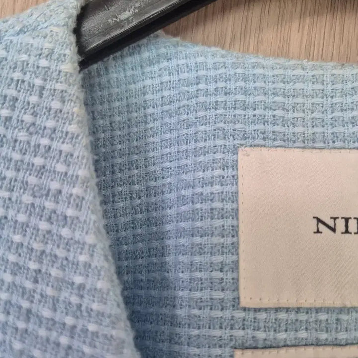 [BUNJANG] NILBY P Tweed Short Sleeve Jacket Sky Blue 34 / NILBY P 트위드 반팔 자켓 하늘색 34 닐바이피