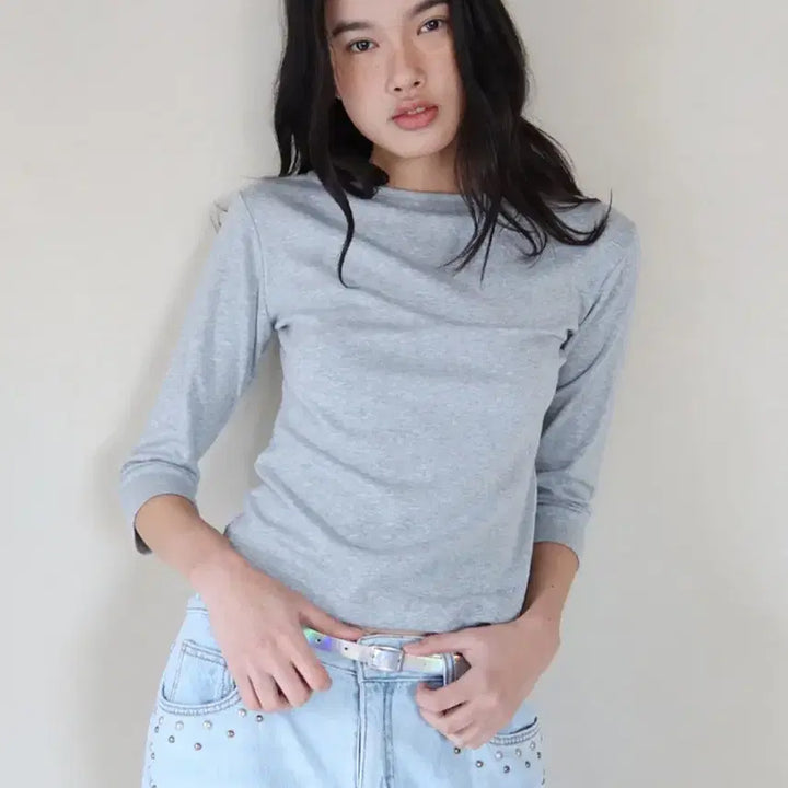 [BUNJANG] MMM 3/4 Sleeve T-Shirt / mmm 3/4 슬리브리스 티셔츠 새상품