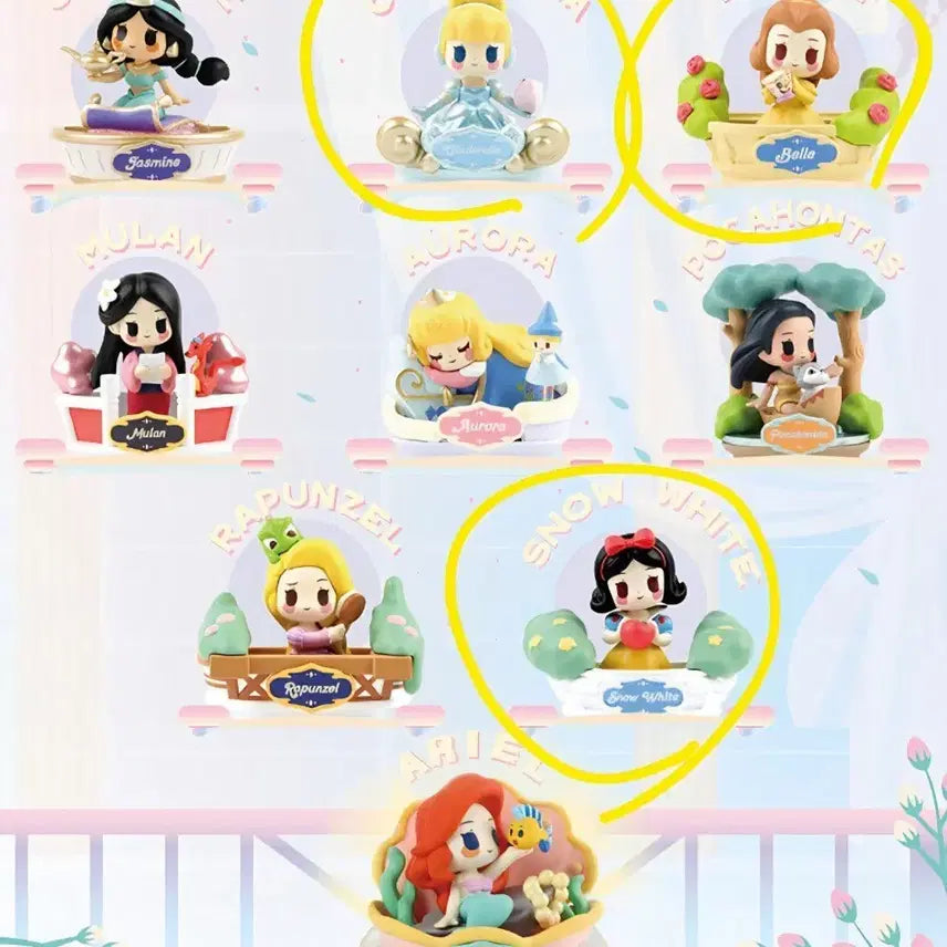 [BUNJANG] Disney Princess Little Sweet Figure Bundle Set (Cinderella, Belle, Snow White) / 디즈니 프린세스 피규어  Little Sweet 3개 일괄