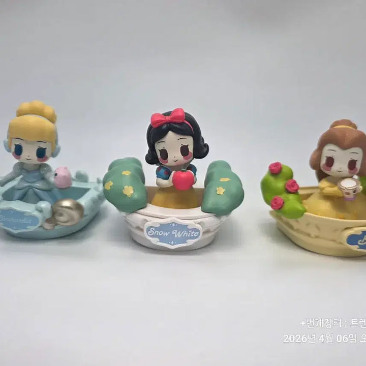 [BUNJANG] Disney Princess Little Sweet Figure Bundle Set (Cinderella, Belle, Snow White) / 디즈니 프린세스 피규어  Little Sweet 3개 일괄