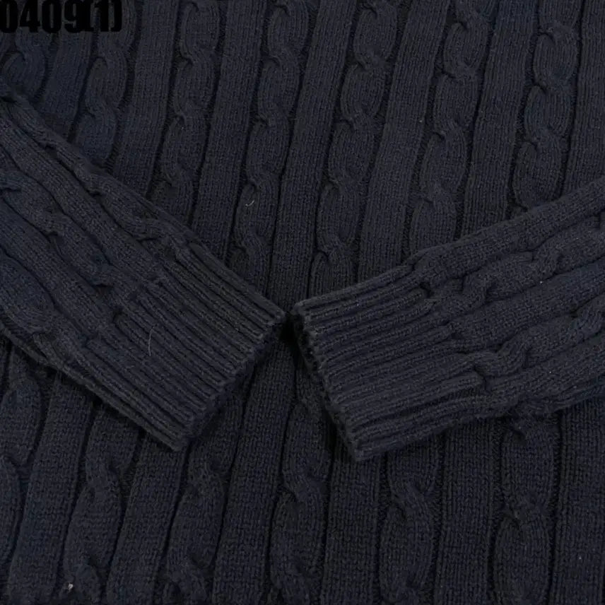[BUNJANG] Polo Ralph Lauren Cable Knit V-Neck Sweater Navy L / 폴로 랄프로렌 케이블 꽈배기 니트 V넥 네이비 L 신형