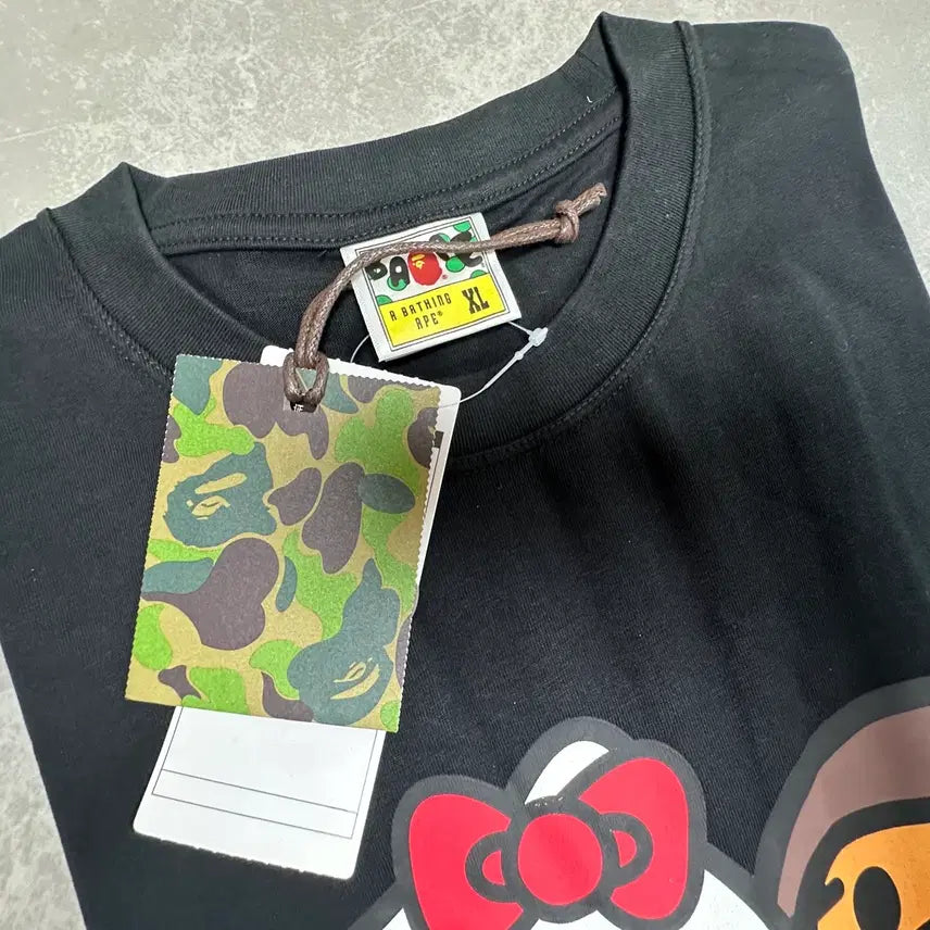 [BUNJANG] Bape Baby Milo x Hello Kitty T-shirt Black XL / 베이프 베이비 마일로 x 헬로 키티 티셔츠 블랙 XL