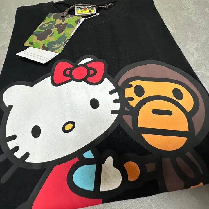 [BUNJANG] Bape Baby Milo x Hello Kitty T-shirt Black XL / 베이프 베이비 마일로 x 헬로 키티 티셔츠 블랙 XL