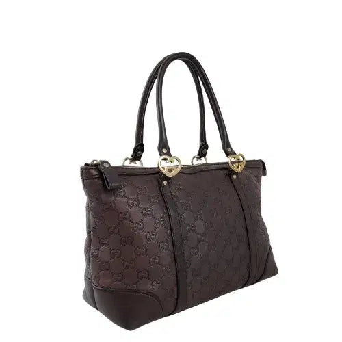 [BUNJANG] Gucci Guccissima Leather Lovely Heart Interlocking Tote Bag / 정품 구찌 시마 레더 러블리 하트 인터로킹 토트백