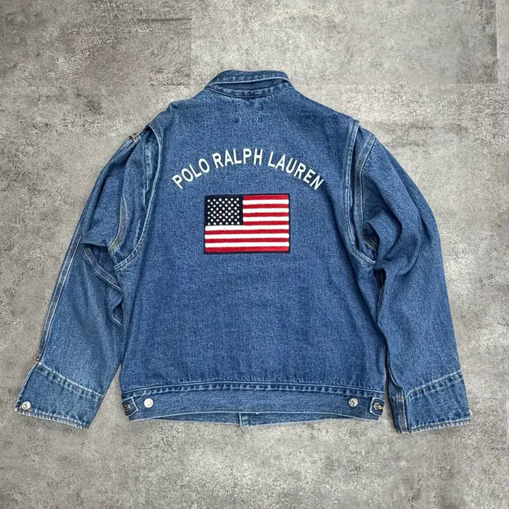 [BUNJANG] Polo Ralph Lauren 00s American Flag Denim Jacket / 00s 폴로 랄프로렌 성조기 데님 자켓