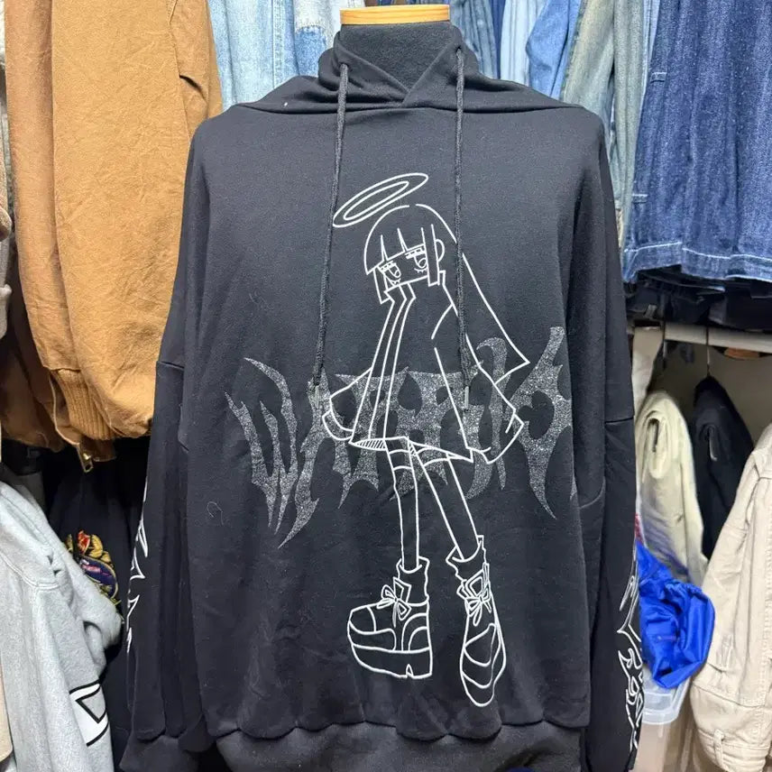 [BUNJANG] VOLCAN&amp;APHRODITE Angel Girl Oversized Hoodie / [F] VOLCAN&amp;APHRODITE 볼칸 후드티 엔젤걸