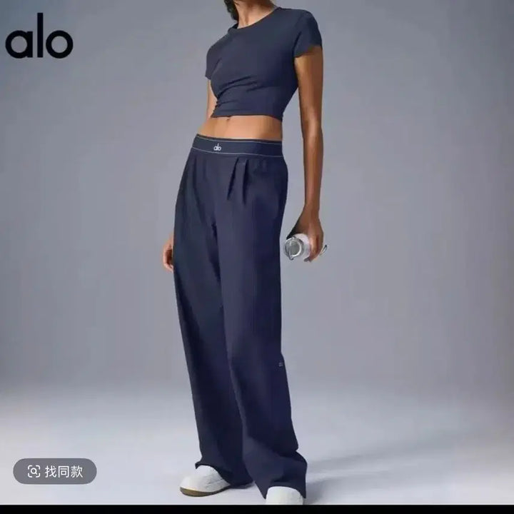 [BUNJANG] ALO Wide Leggings Pants / ALO 알로 블랙,네이비 와이드 레깅스 팬츠 사이즈다양