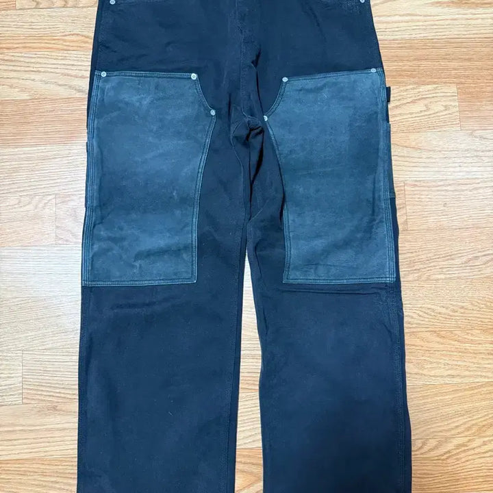 [BUNJANG] Blackout Leather Double Knee Pants / [XL] 블랙아웃 레더 더블니 블랙 팝니다!