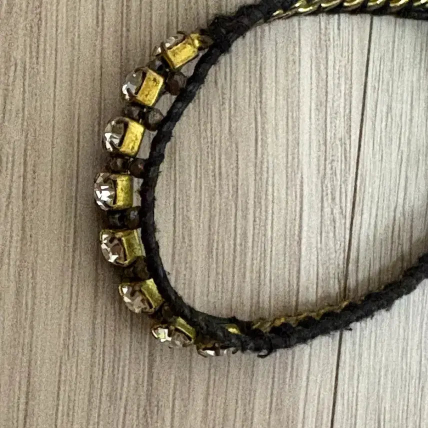 [BUNJANG] Chan Luu Leather Bracelet with Cubic Details / 첸루 Chan luu 가죽팔찌