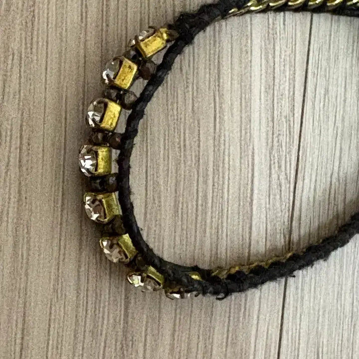 [BUNJANG] Chan Luu Leather Bracelet with Cubic Details / 첸루 Chan luu 가죽팔찌